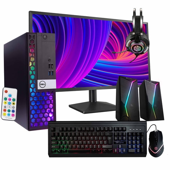 Dell RGB Desktop Computer Setup Bundle | Intel Core i5, 16GB DDR4 RAM, 500GB SSD | Windows 11 | 24in LCD Monitor | Home or Office PC