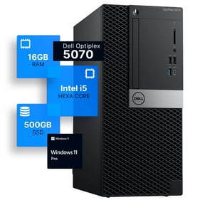 Dell Optiplex 5070 Tower Desktop Computer | Intel i5-8500 (3.2) | 16GB DDR4 RAM | 500GB SSD Solid State | Windows 11 Professional | Home or Office PC