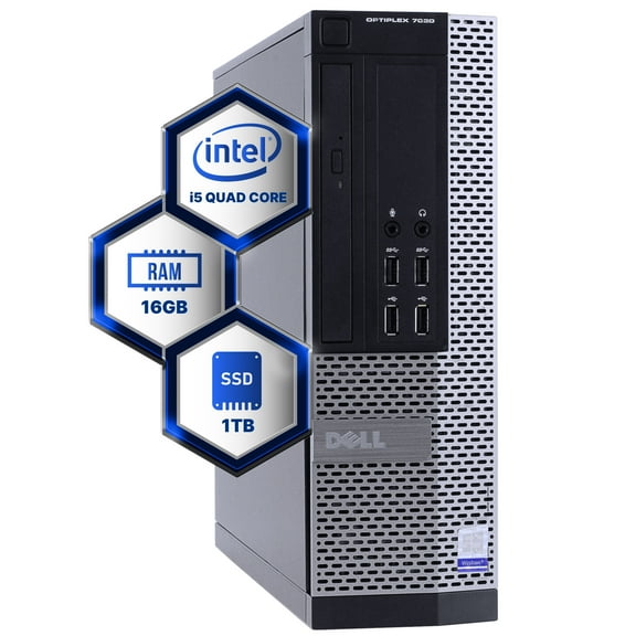 Dell Optiplex 7020 Desktop Computer | Quad Core Intel i5 (3.2) | 16GB DDR3 RAM | 1TB SSD Solid State | Windows 10 Professional | Home or Office PC