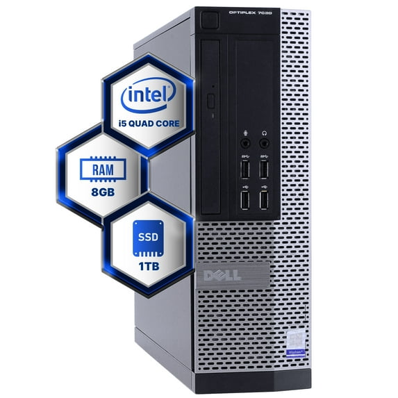 Dell Optiplex 7020 Desktop Computer | Quad Core Intel i5 (3.2) | 8GB DDR3 RAM | 1TB SSD Solid State | Windows 10 Professional | Home or Office PC