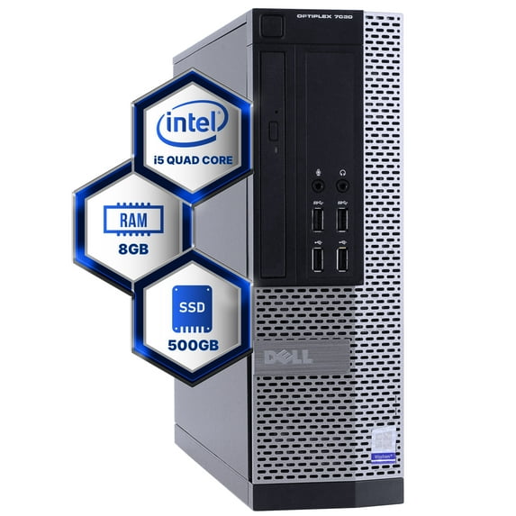 Dell Optiplex 7020 Desktop Computer | Quad Core Intel i5 (3.2) | 8GB DDR3 RAM | 500GB SSD Solid State | Windows 10 Professional | Home or Office PC