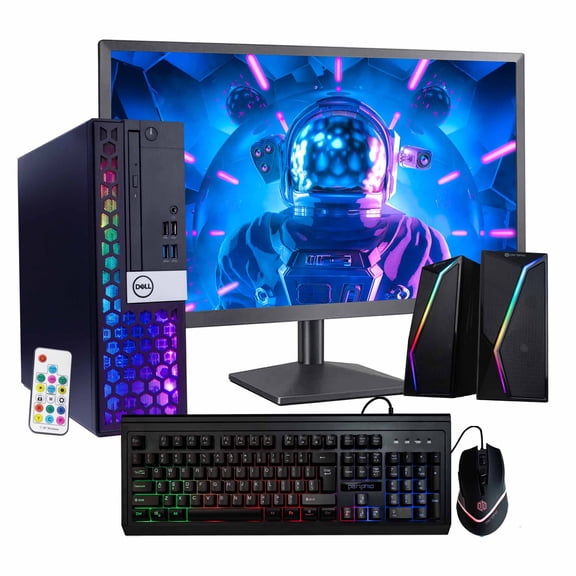 Dell RGB Desktop Computer BundleIntel Core i5, 16GB DDR4 RAM, 500GB SSD Solid State, Windows 1124" 1080p LCD MonitorHome or Office PC