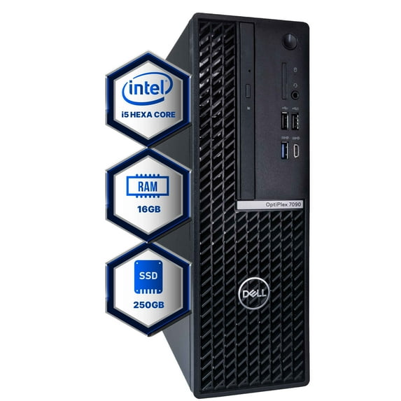 Dell Optiplex 7090 Desktop Computer | Hexa Core Intel i5 (3.2) | 16GB DDR4 RAM | 250GB SSD Solid State | Windows 11 Professional | Home or Office PC