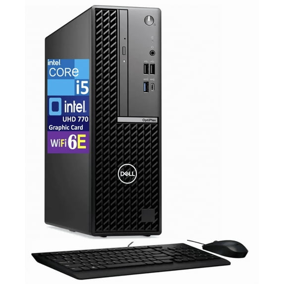 Dell Optiplex Business Mini Desktop (Intel i5-14500, Intel UHD 770, 32GB DDR5, 1TB PCIe SSD, WiFi 6E, Bluetooth 5.3, DVD-R/W, 180W PSU, RJ-45, 1 Display Port, HDMI, Win 11 Pro)