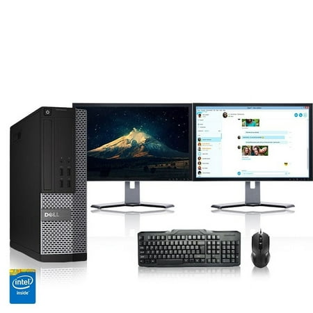 Dell Optiplex Desktop Computer 2.8 GHz Core i7 Tower PC, 4GB, 500GB HDD, Windows 10 Home x64, 17" Dual Monitor , USB Mouse & Keyboard