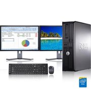 Dell Optiplex Desktop Computer 3.3 GHz Core 2 Duo Tower PC, 6GB, 250GB HDD, Windows 10 Home x64, 17" Dual Monitor , Radeon 128MB DDR2, USB Mouse & Keyboard