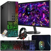 Dell Optiplex Desktop Computer SFF, Quad Core Intel i5 3.2GHz, 16GB DDR3, 512GB SSD, 24 Inch Monitor, RGB Gaming Keyboard&Mouse, Headset, Win 10 Pro Pre-Owned( Like New)