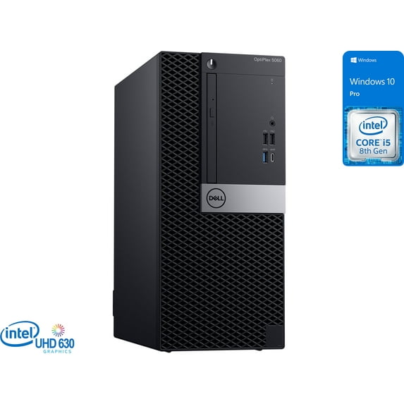 Dell Otiplex 5060 Desktop, Intel Core i5-8500 Upto 4.1GHz, 8GB RAM, 256GB SSD, DVDRW, DisplayPort, Card Reader, Wi-Fi, Bluetooth, Windows 10 Pro
