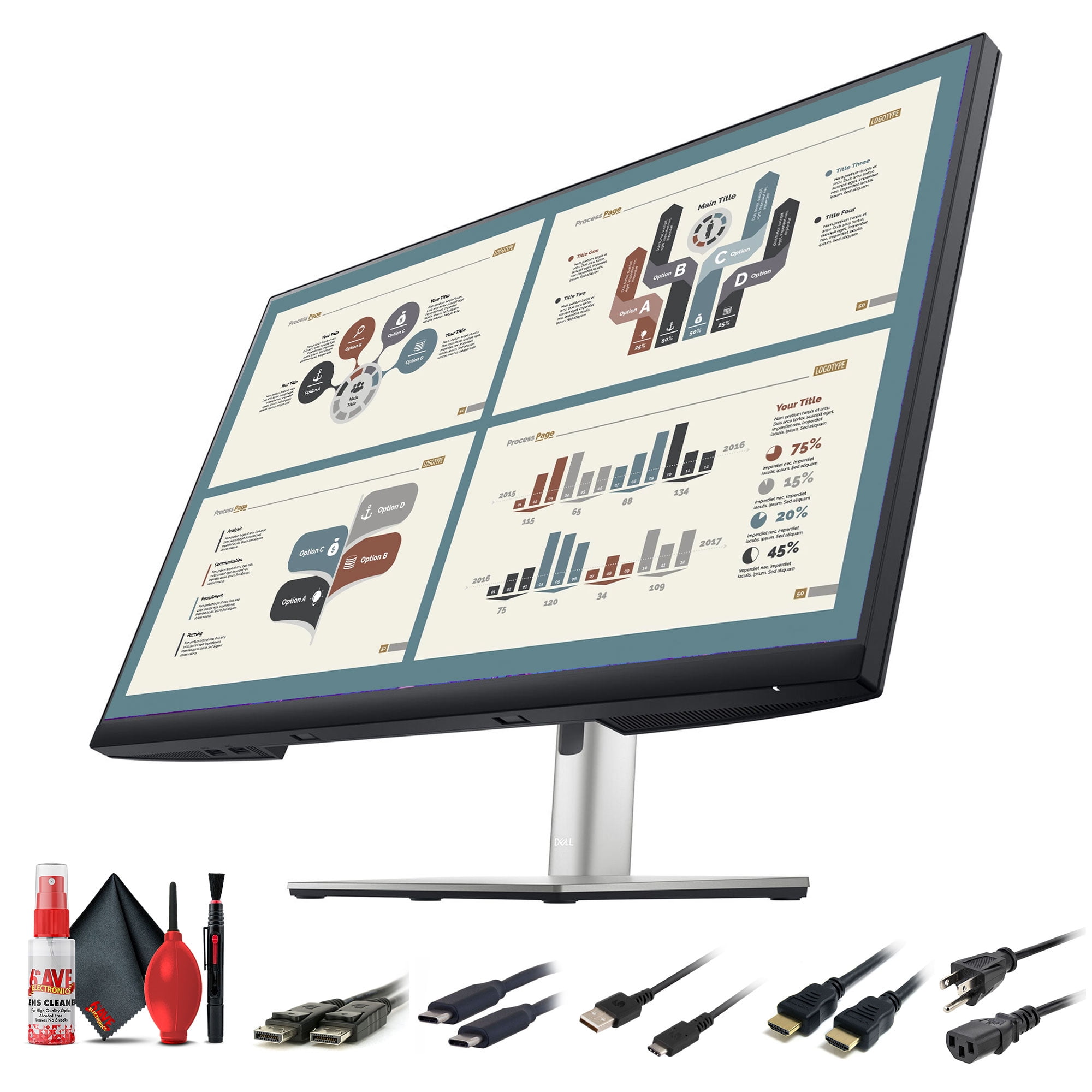 Dell P2723QE 27" 4K UHD USB Type-C Hub Monitor (P2723QE) + Cleaning Kit ...