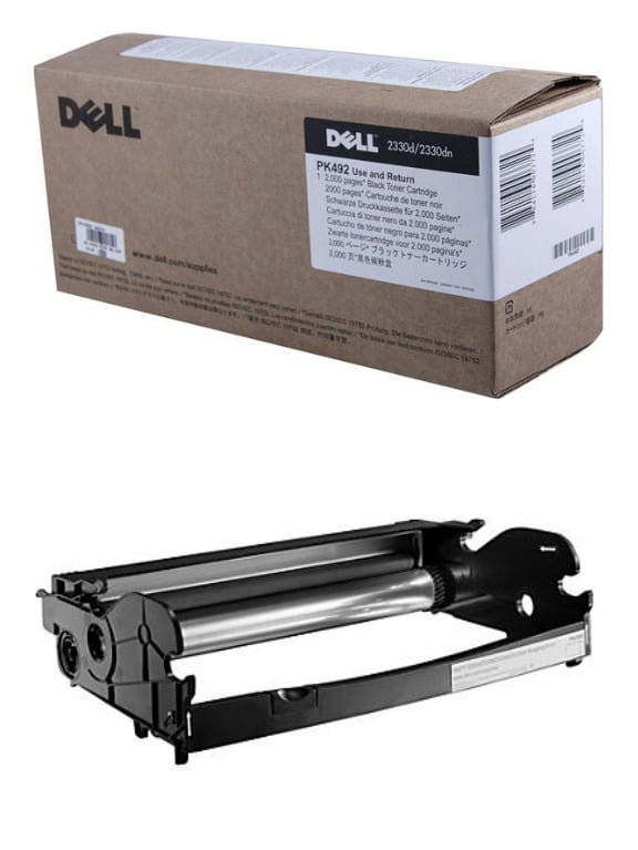 Dell PK492 Toner Cartridge and PK496 Imaging Drum for 2330D, 2330DN