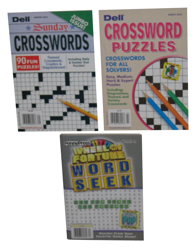 Dell PennyPress Wheel of Fortune Crossword Puzzle Book Lot (3 Books