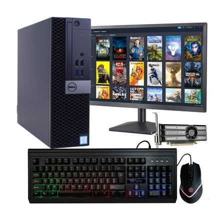 Dell Prebuilt Gaming Desktop Computer | Intel i5 + GeForce GT 1030 2GB GPU | 1080p Gaming PC | 16GB DDR4 RAM | 1TB SSD | Internal Wi-Fi 6 PCIe Adapter | Windows 11 Pro | 22in LCD Monitor