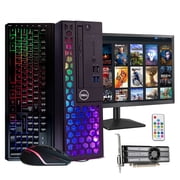 Dell Prebued RGB Gaming Desktop Computer | Intel i5 + GeForce GT 1030 2GB GPU | 1080p Gaming PC | 16GB DDR4 RAM | 1TB SSD | Windows Pro | شاشة LCD 24in جديدة