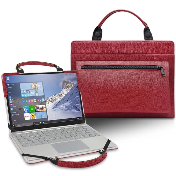 Dell Precision 15 5540 Laptop Sleeve, Leather Laptop Case for Dell Precision 15 5540with Accessories Bag Handle (Red)