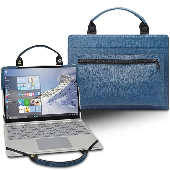 Dell Precision 2-in-1 5530 Laptop Sleeve, Leather Laptop Case for Dell Precision 2-in-1 5530with Accessories Bag Handle (Blue)
