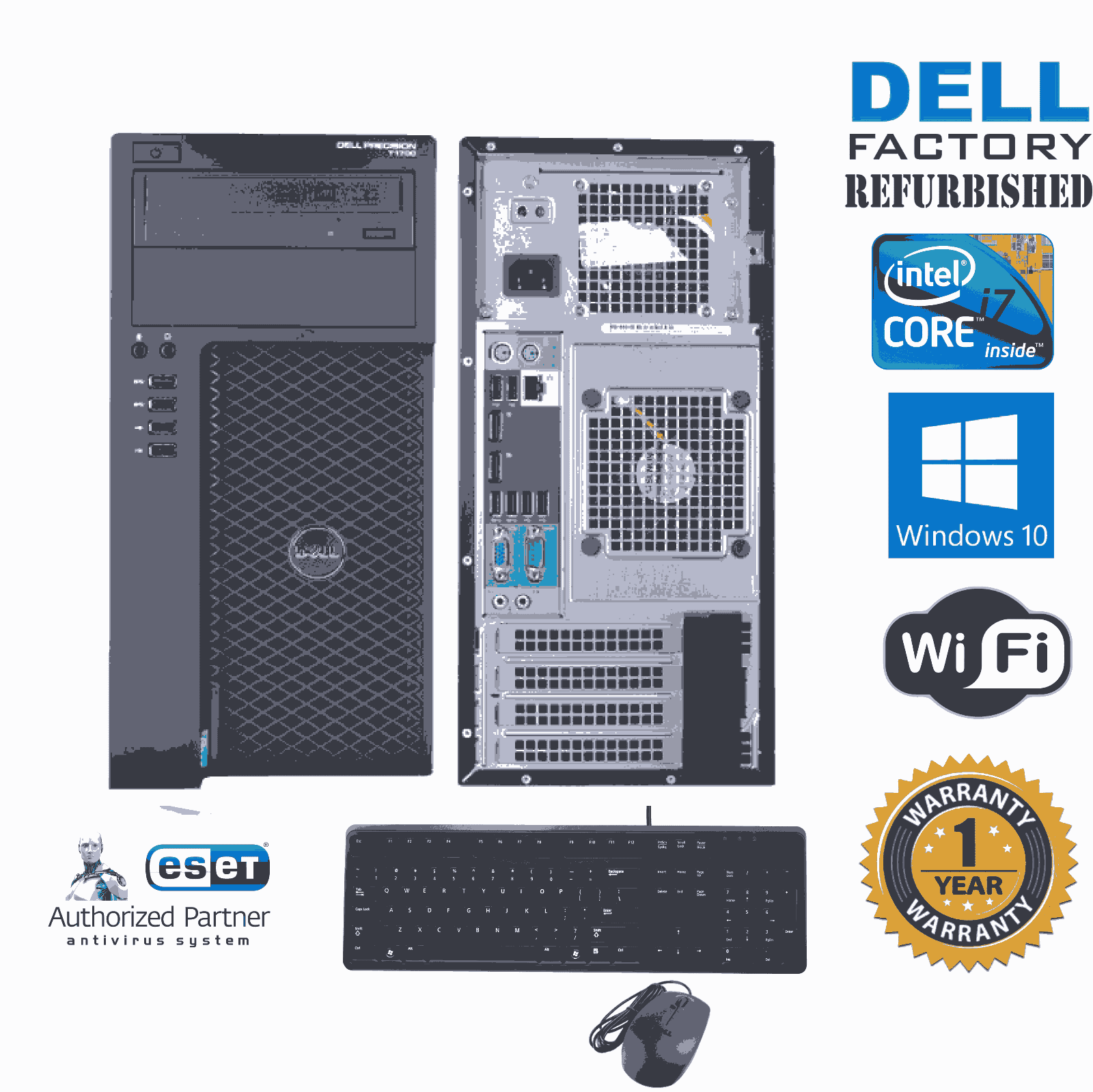 Dell Precision T1700 Computer i7 4770 3.40ghz 8gb 1TB SSD Windows