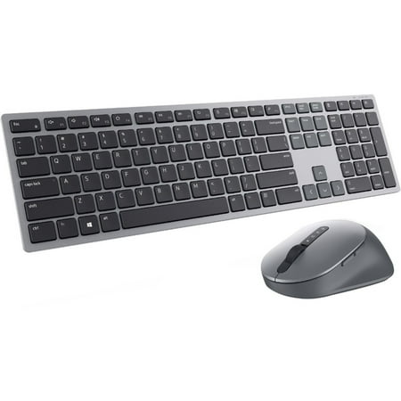 Dell - KM7321W Ergonomic Full-size Premier Multi-Device Wireless Keyboard and Mouse - Titan Gray