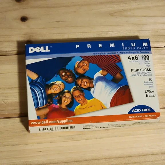 Dell Premium Photo Paper - 100 Sheets, High Gloss, 4 X 6, 90 Brightness