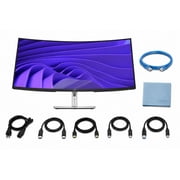 Dell Pro 34 Plus USB-C Hub Monitor - P3425WE - 2x ZoomSpeed DisplayPort Cable, ZoomSpeed HDMI Cable, USB-C Cable, USB-A to USB-B Cable, ZoomSpeed Ethernet Cable, AOM Microfiber Cloth