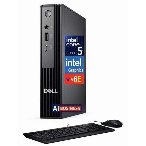 Dell Pro Micro QCM1250 (Replaces Optiplex) AI Business MFF Mini PC (Intel Ultra 5-235T, 16GB DDR5, 8TB SSD, WiFi 6E, Bluetooth 5.3, RJ-45, DP, HDMI, Win 11 Pro)