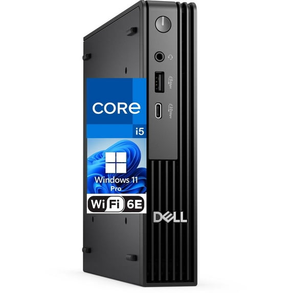 Dell Pro Micro Computer, Intel Core i5-12400 (Beats i7-11700t), 16GB RAM, 512GB NVMe SSD, USB Type-C, Built in AX WiFi, BT, Display Port, HDMI, Windows 11 Pro - AI Copilot, Black Desktop