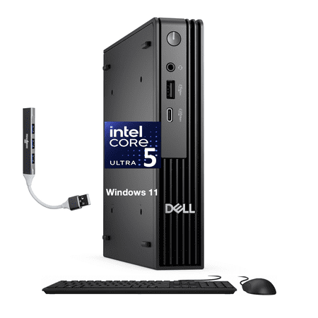 Dell Pro Micro QCM1250 Desktop Ultra 5 235T 8GB DDR5 512GB SSD Win11 Pro w/DKZ USB Hub