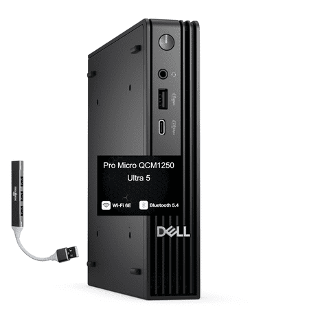 Dell Pro Micro QCM1250 Desktop Ultra 5 235T 16GB DDR5 1TB SSD Win11 Pro w/DKZ USB Hub