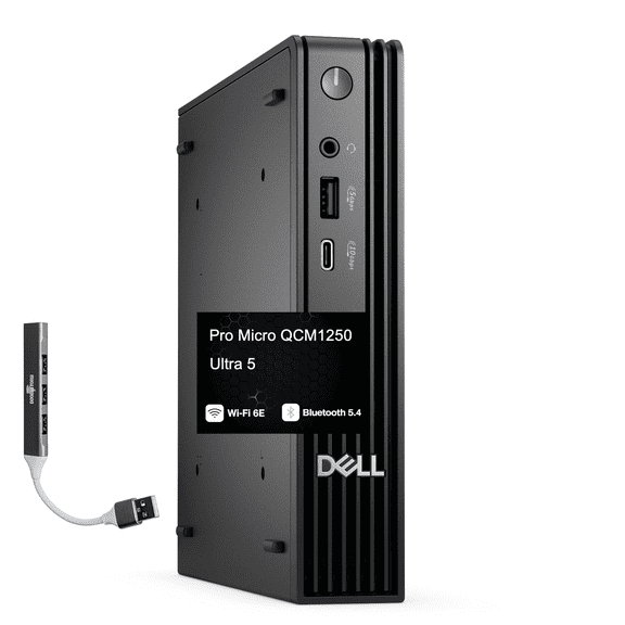 Dell Pro Micro QCM1250 Ultra 5-235T 16GB 1TB SSD w/USB Hub