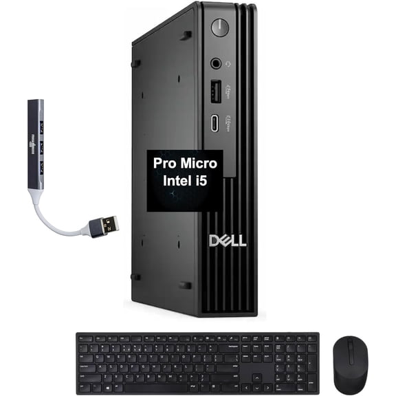 Dell Pro Micro Business Mini Desktop, Intel i5-14500T, 16GB, 2TB SSD, Black, Black
