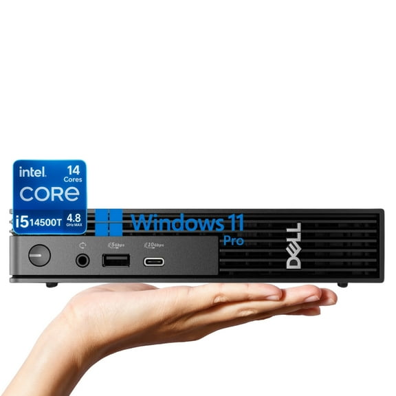 Dell Pro Micro QCM1250 Desktop Computer(Next-Gen OptiPlex), 14th Gen Intel 14-Core i5-14500T Processor, 16GB DDR5 RAM, 1TB PCIe SSD, USB-C, Wi-Fi, Bluetooth, Windows 11 Pro