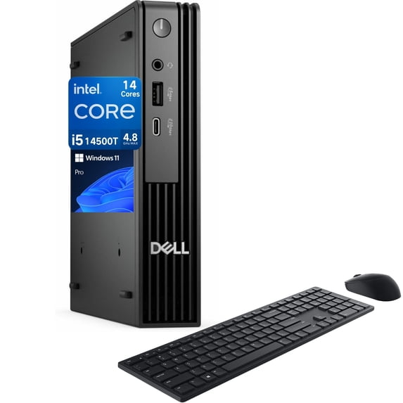 Dell Pro Micro QCM1250 Mini Desktop, New OptiPlex Version, 14th Gen i5-14500T (14 Cores, Up to 4.8GHz), 64GB DDR5 RAM, 2TB PCIe SSD, HDMI+DP Dual Monitor Support, USB-C, Wi-Fi, Windows 11 Pro