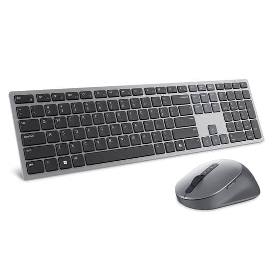 Dell Pro Plus Keyboard and Mouse KM7321W 2.4GHz Wireless Bluetooth Programmable Titan Gray