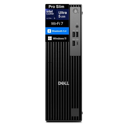 Dell Pro Slim Business Mini Desktop (Intel Ultra 5-235, Integrated GPU shared, 32GB DDR5, 1TB PCIe SSD, WiFi 7, Bluetooth 5.4, 180W PSU, RJ-45, 1 Display Port, HDMI, Win 11 Home)