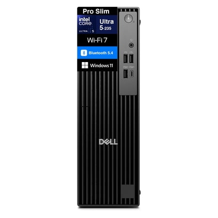Dell Pro Slim Business Mini Desktop (Intel Ultra 5-235, Integrated GPU shared, 64GB DDR5, 2TB PCIe SSD, WiFi 7, Bluetooth 5.4, 180W PSU, RJ-45, 1 Display Port, HDMI, Win 11 Pro)