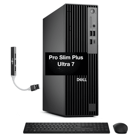 Dell Pro Slim Plus QBS1250 Desktop Ultra 7 265 32GB DDR5 1TB SSD Win11 Pro w/DKZ USB Hub