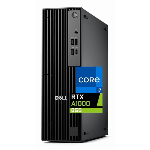 Dell Pro Slim QCS1250 SFF Desktop, Intel Core i7-14700, 32GB DDR5, 1TB NVMe SSD, Nvidia RTX A1000 8GB Graphics, WiFi 6E, BT, USB-C, HDMI/DP, Windows 11 Pro, Small Form Factor Business PC  Black