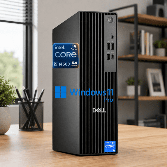 Dell Pro Slim QCS1250 SFF Desktop, New OptiPlex, Intel 14th Gen i5-14500 (14 Cores, Up to 5.0GHz), 32GB DDR5 RAM, 2TB PCIe SSD, HDMI+DP, Up to 4 Monitor Support, Type-C, Wi-Fi 6E, Win 11 Pro