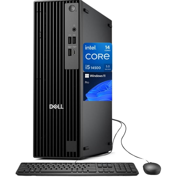 Dell Pro Slim QCS1250 SFF Desktop, New OptiPlex Version, 14th Gen i5-14500 (14 Cores, Up to 5.0GHz), 64GB DDR5 RAM, 2TB PCIe SSD, HDMI+DP, Up to 4 Monitor Support, USB-C, Wi-Fi 6E, Windows 11 Pro