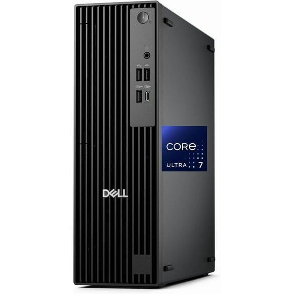 Dell Pro Slim QCS1250 SFF Desktop (Replaces OptiPlex SFF), Intel Ultra 7-265K, 32GB DDR5, 1TB NVMe SSD, WiFi 6E, BT, USB-C, HDMI/DP, Windows 11 Pro, Small Form Factor Business PC – Black