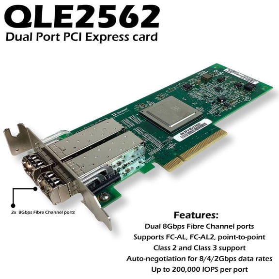Dell QLE2562 8Gb Dual-Port Fibre Channel PCIe HBA Low Profile Adapter  5PPRV