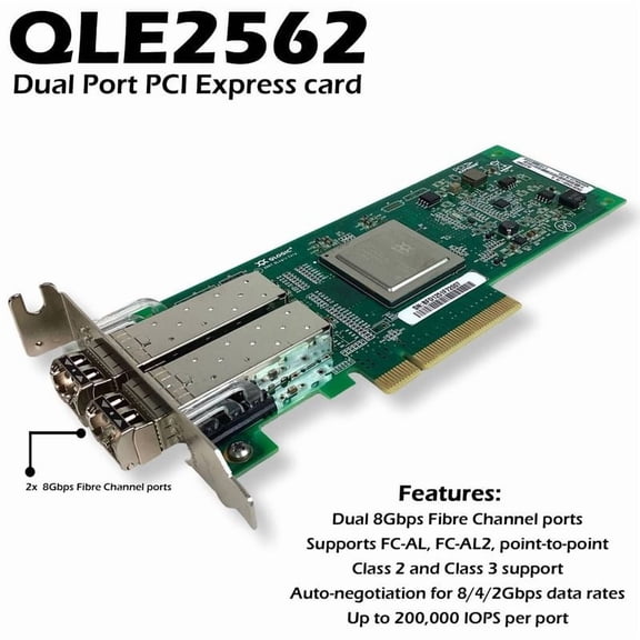 Dell QLE2562 8Gb Dual-Port Fibre Channel PCIe HBA Low Profile Adapter  5PPRV