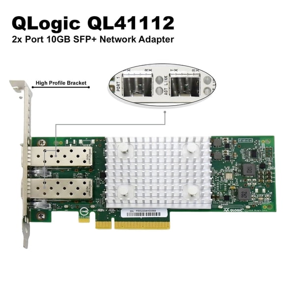 Dell QLogic FastLinQ 41112 Dual-Port 10Gb SFP+ PCIe Ethernet Adapter - 5252W
