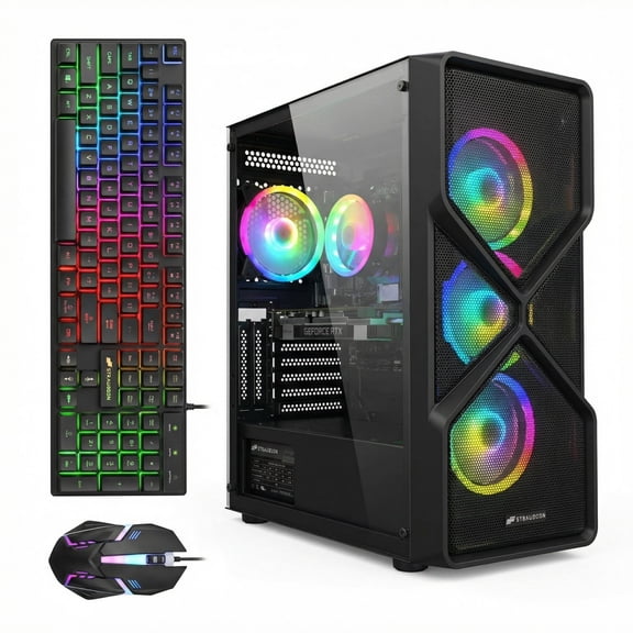 STGAubron Gaming Desktop PC, Intel Core i5-9400F up to 4.1GHz, 16G DDR4, 1TB SSD, GeForce RTX 2060 6G, WiFi 6, BT 5.2, RGB Fan x4, Windows 11 Home