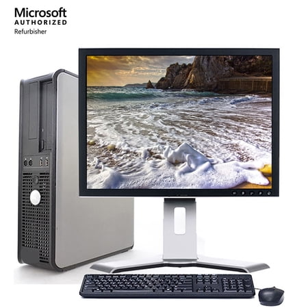 Dell SFF Desktop Computer with Intel Core 2 Duo Processor 4GB Memory, 19" LCD Monitor, DVD, Wi-Fi with Windows 10 Home PC