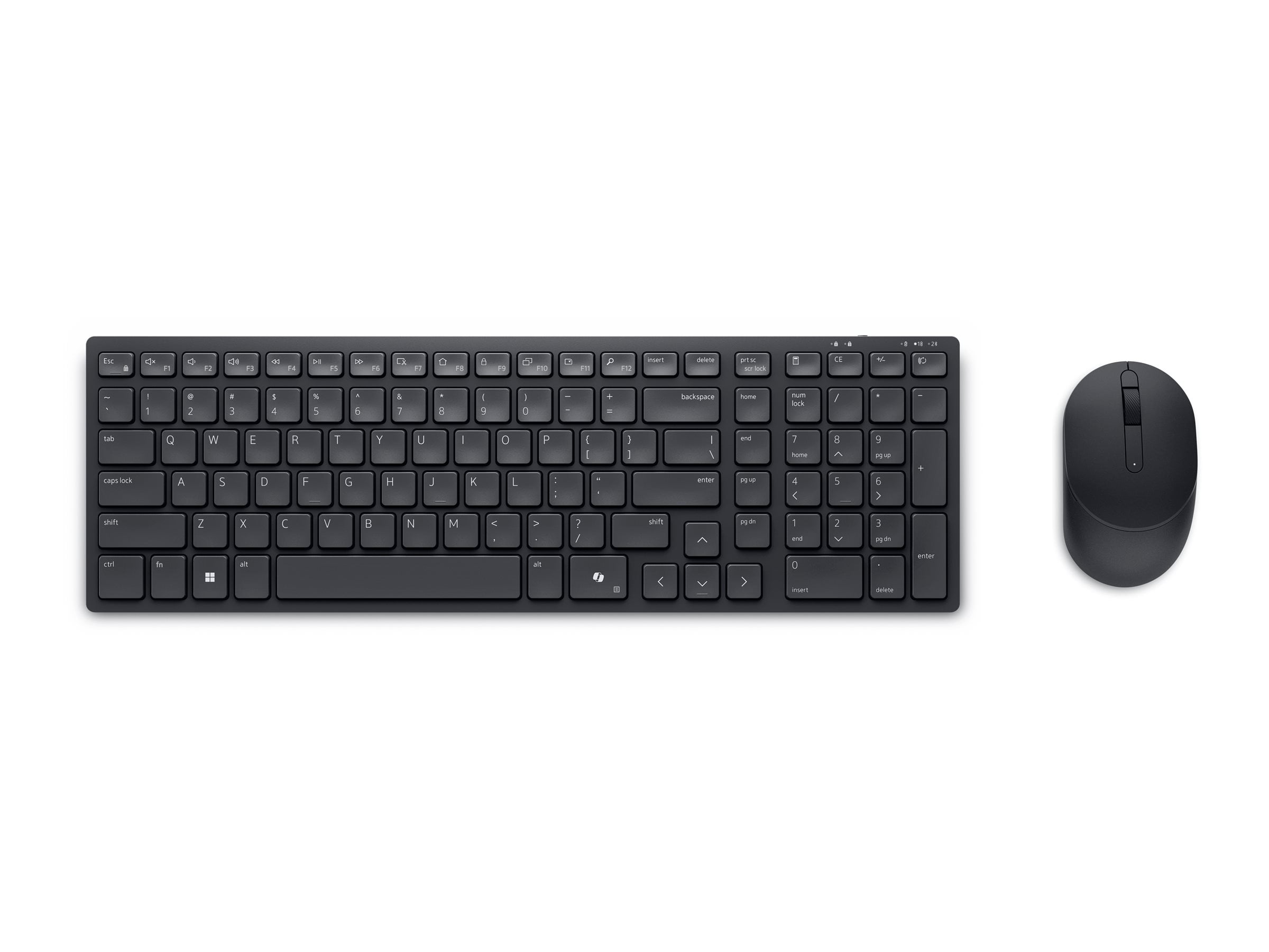 Dell Pro Compact Silent Keyboard and Mouse - KM555 - Keyboard and mouse set - wireless - 2.4 GHz, Bluetooth 5.1 - QWERTY - US - black - with 3 years Advanced Exchange Service