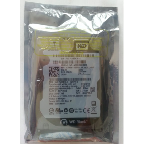 Dell T9H3Y WD7500BPKX 2.5" SATA 750GB 7200 Western Digital Laptop Hard Drive XPS L501X