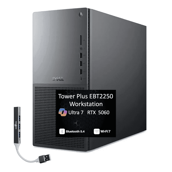 Dell Tower Plus EBT2250, 32GB RAM, 2TB SSD, w/usb port expander