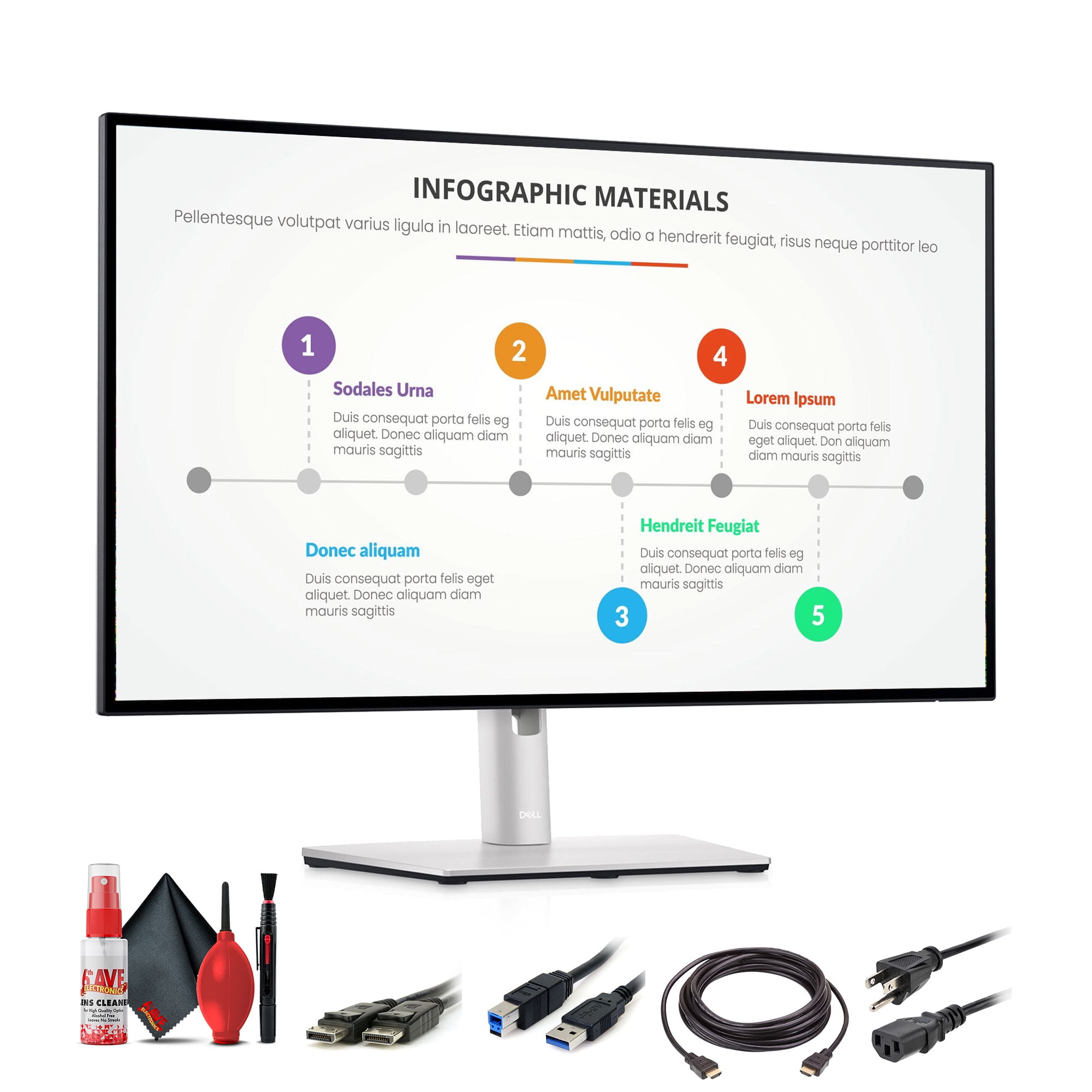 Dell U2722D 27" 169 IPS Monitor (U2722D) + Cleaning Kit + HDMI Cable