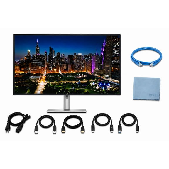Dell UltraSharp U3225QE 32" 4K UHD 120Hz Thunderbolt 4 IPS Monitor - Bundle with Cables and Microfiber Cloth