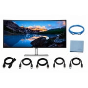Dell UltraSharp U3425WE 34.1" Curved WQHD Monitor Bundle - 3440x1440, Thunderbolt Hub, KVM, Cables and Cleaning Cloth